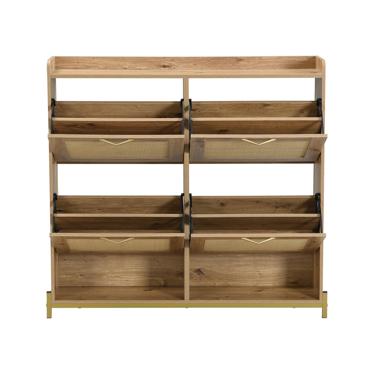 SCHUHSCHRANK aus MDF 108,5x24x100cm in Naturfarben mit Ablagefach - Naturfarben, Holzwerkstoff (108.5/100/24cm) - Modfu