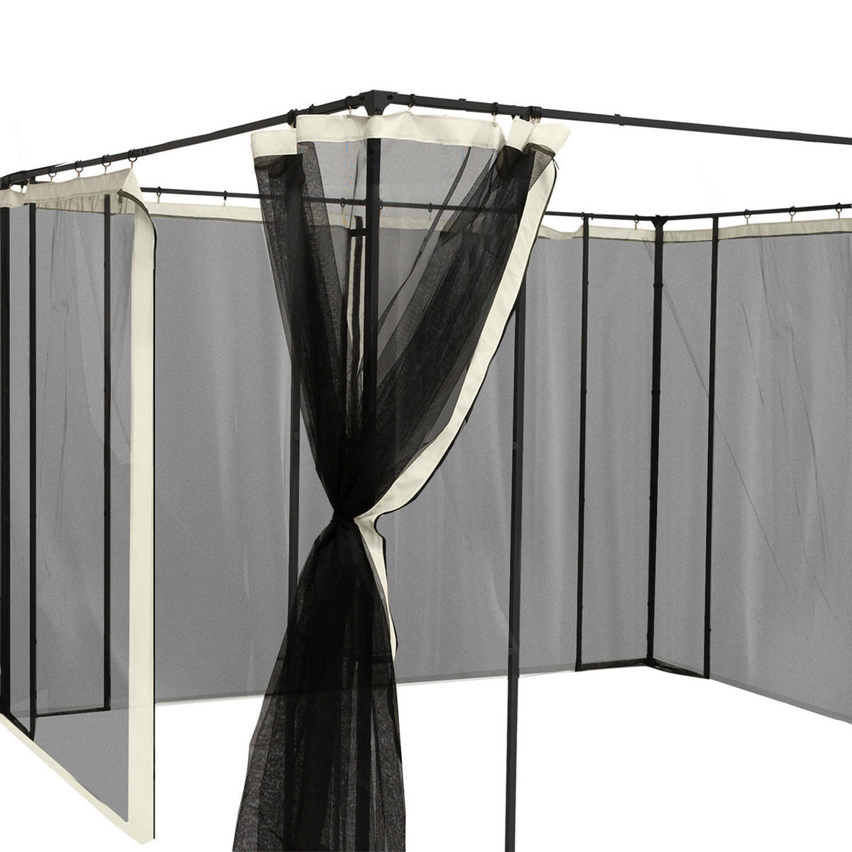 ERSATZNETZE DE-12769 300/400 cm 4er-Set mit Reißverschluss und Haken - Schwarz, Textil (1/207/352cm) - ComfortXL