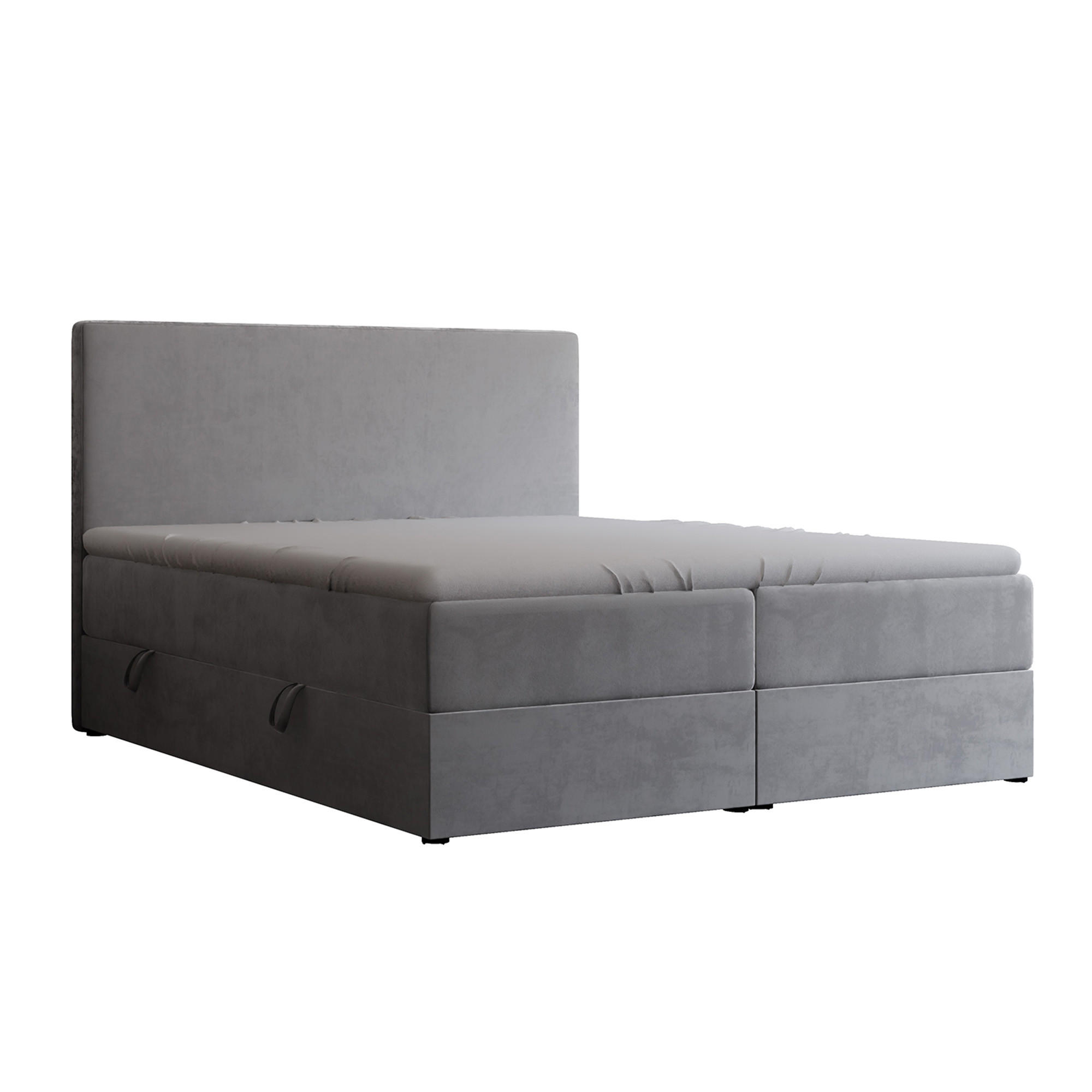 BOXBETT 200x200 cm mit Topper - Hellgrau, Holzwerkstoff/Textil (200/200cm) - Idohome