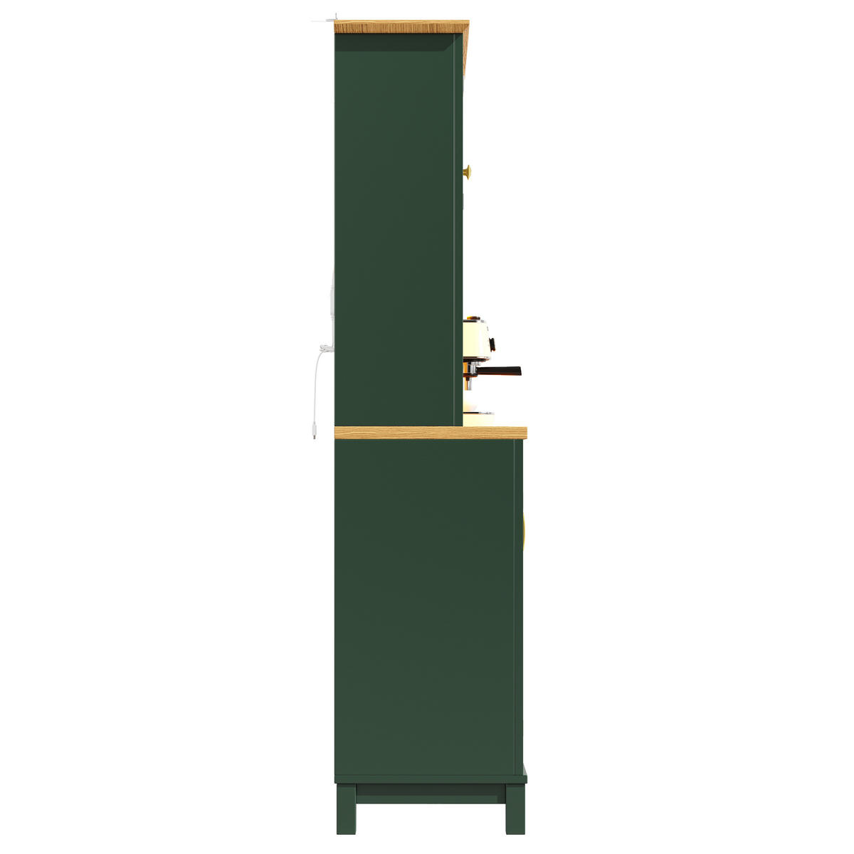 GESCHIRRSCHRANK aus MDF 105.5x40x180 cm in Grün mit LED-Lichtleiste - Grün, Holzwerkstoff (105.5/180/40cm) - Modfu