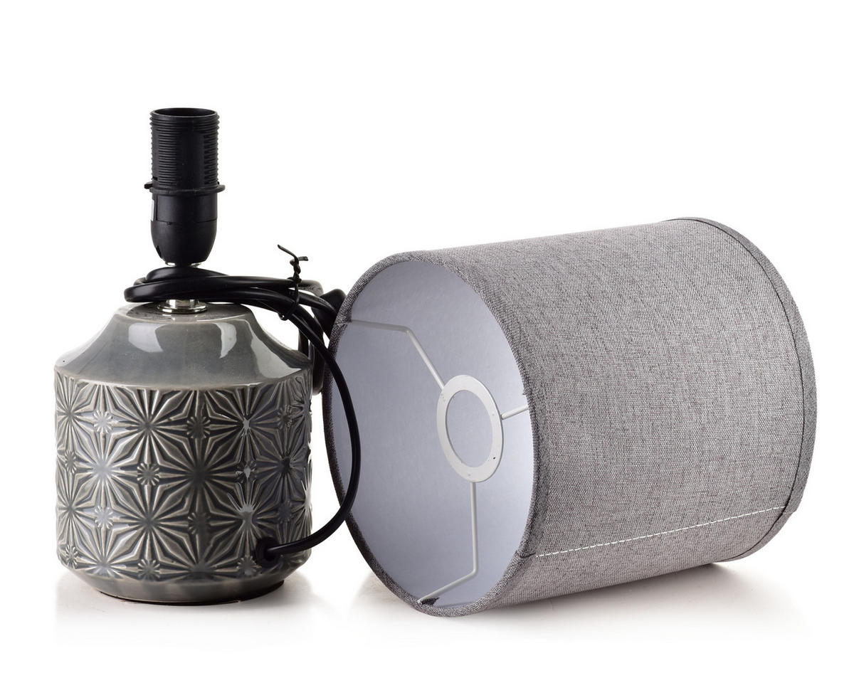 TISCHLAMPE Leti Grau 10/14/28.5 cm Keramik - Grau, Keramik (10/14/28.5cm) - Mondex