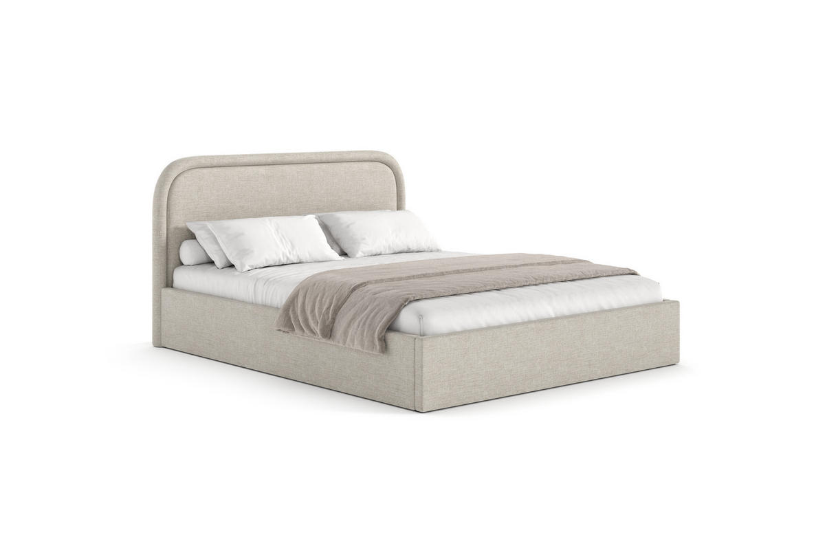 POLSTERBETT MONO mit Bettkasten, WIND-05 - 160x200 cm - Beige/Naturfarben, Holz/Textil (160/200cm) - mybed.