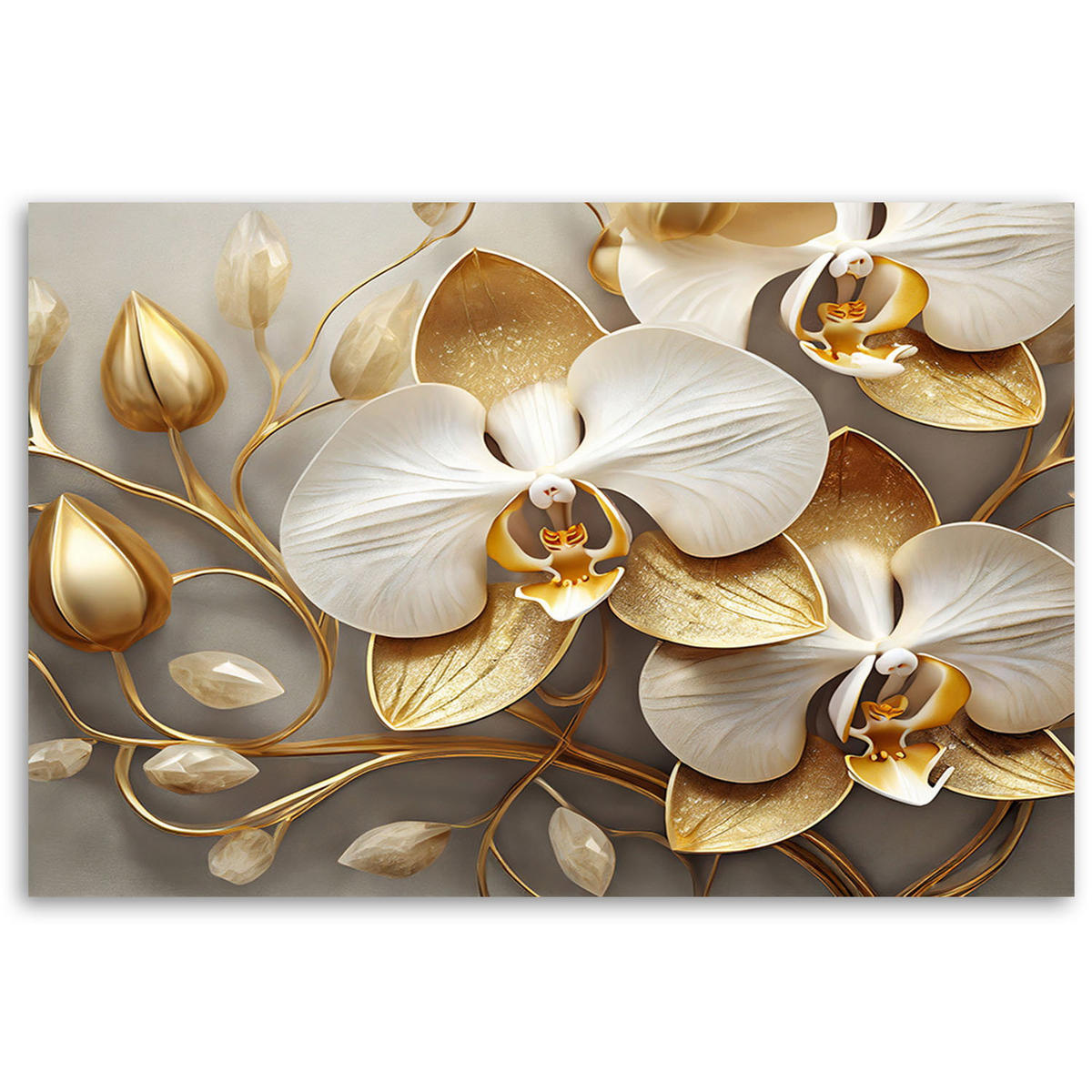 KUNSTDRUCK Gold 100/70 cm - Goldfarben, Textil (100/70cm) - KUNSTLOFT