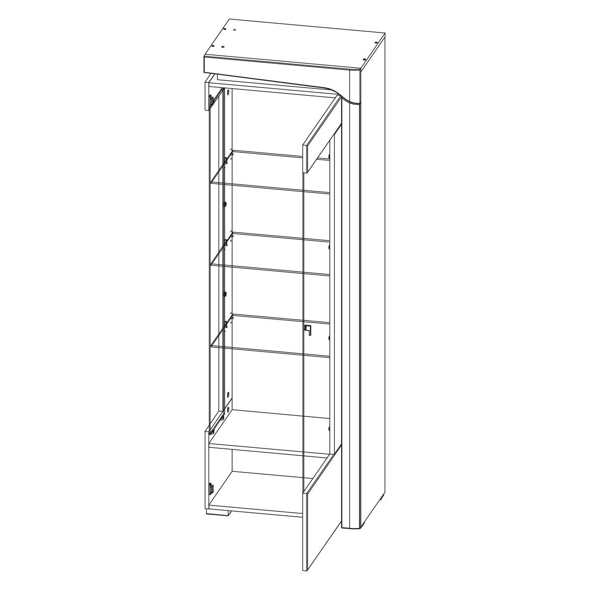 VITRINE Teo Weiß und Holz - Weiß, Holzwerkstoff (64/197/43cm) - Petits-meubles