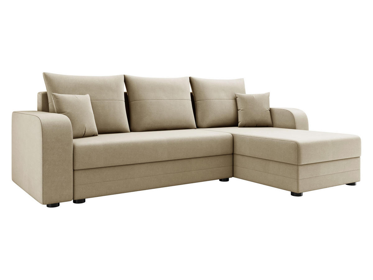 ECKSOFA Hewlet Bis - Beige/Schwarz, Holz/Kunststoff (237/139cm) - MIRJAN24