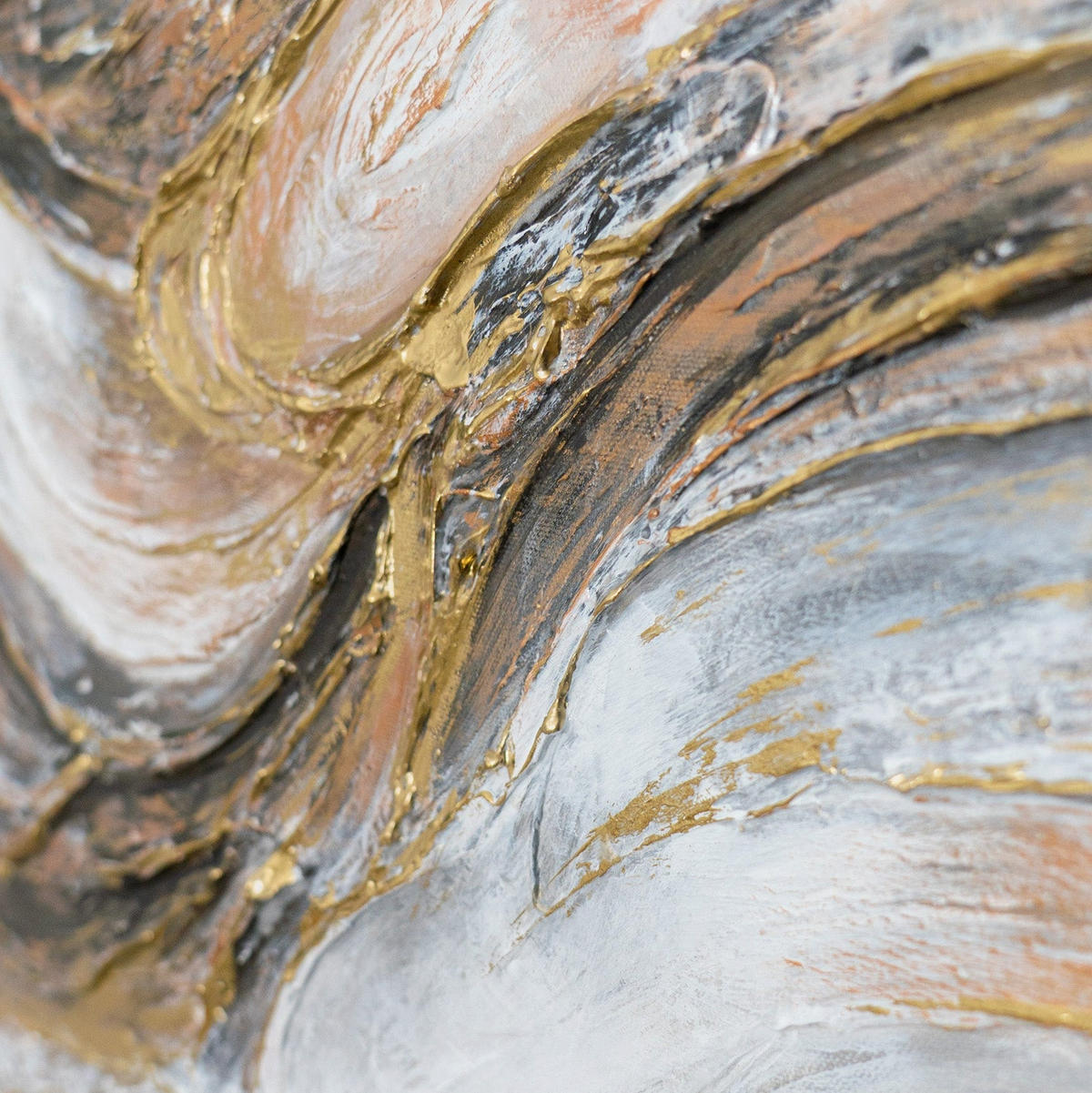 GEMÄLDE Marmorfluss Schattenfugenrahmen Grau 70x50 cm - Grau, Holz (70/50cm) - YS-art gallery