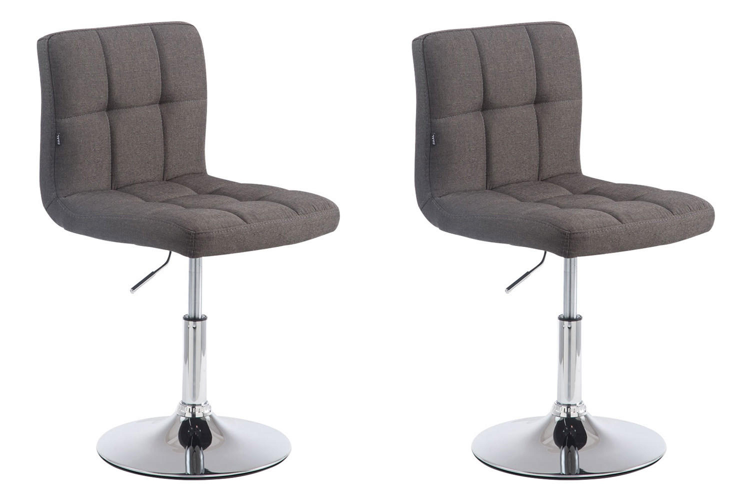 BARHOCKER 2er Set Bangko Stoff Dunkelgrau - Dunkelgrau, Textil/Metall (44/74/49cm) - DELUKE