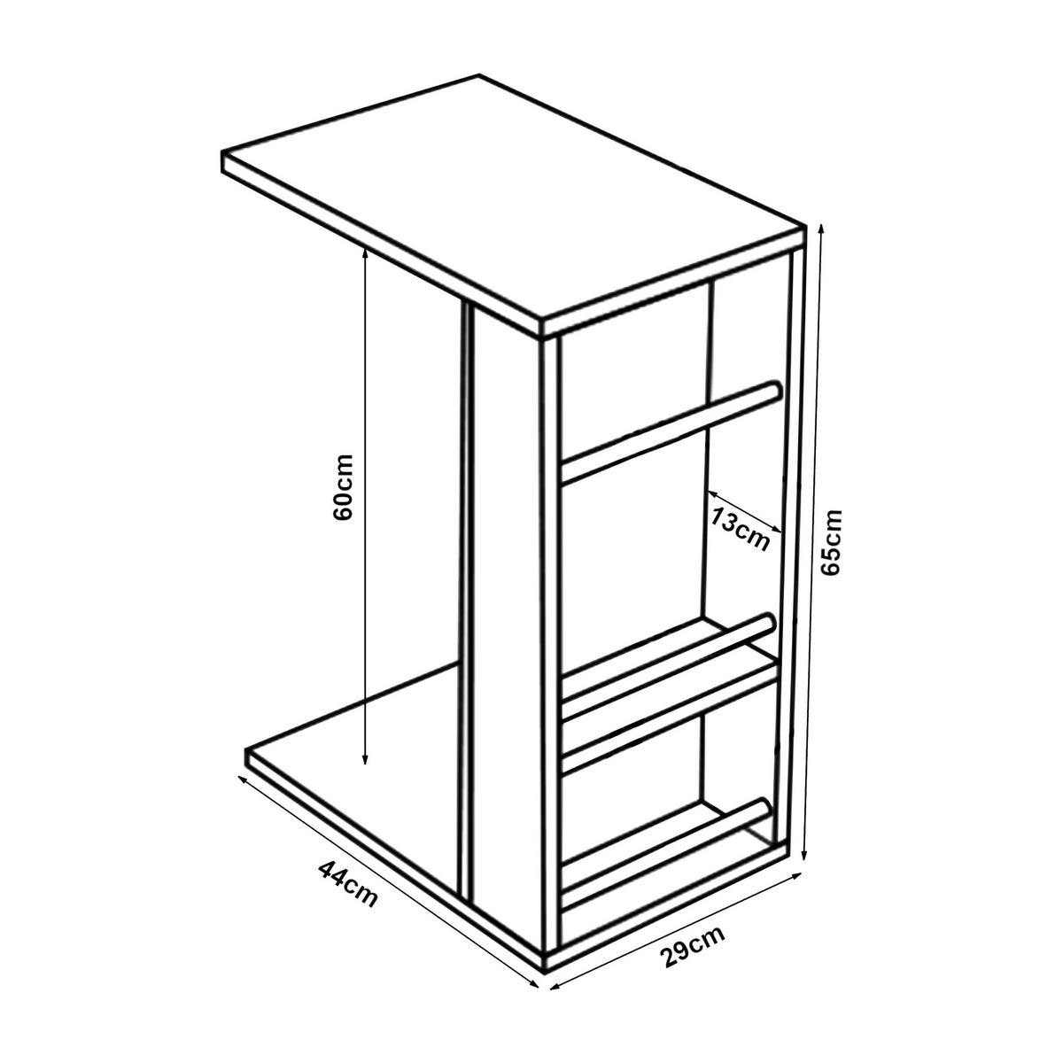 BEISTELLTISCH Siikainen - Schwarz/Braun, Holzwerkstoff (29/44/65cm) - [en.casa]