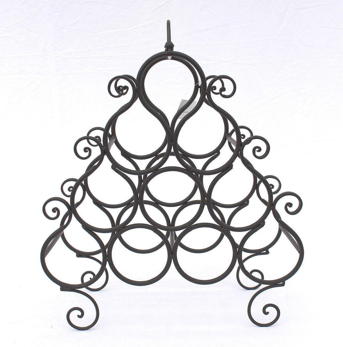 WEINREGAL für 10 Flaschen Metall Dunkelbraun 43/19/52 cm - Braun, Metall (43/52/19cm) - DanDiBo