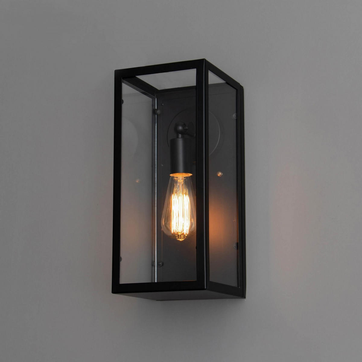 WANDLEUCHTE Trafalgar, Schwarz, 36.5cm - Schwarz, Glas (16/36.5/18cm) - KOSILUM