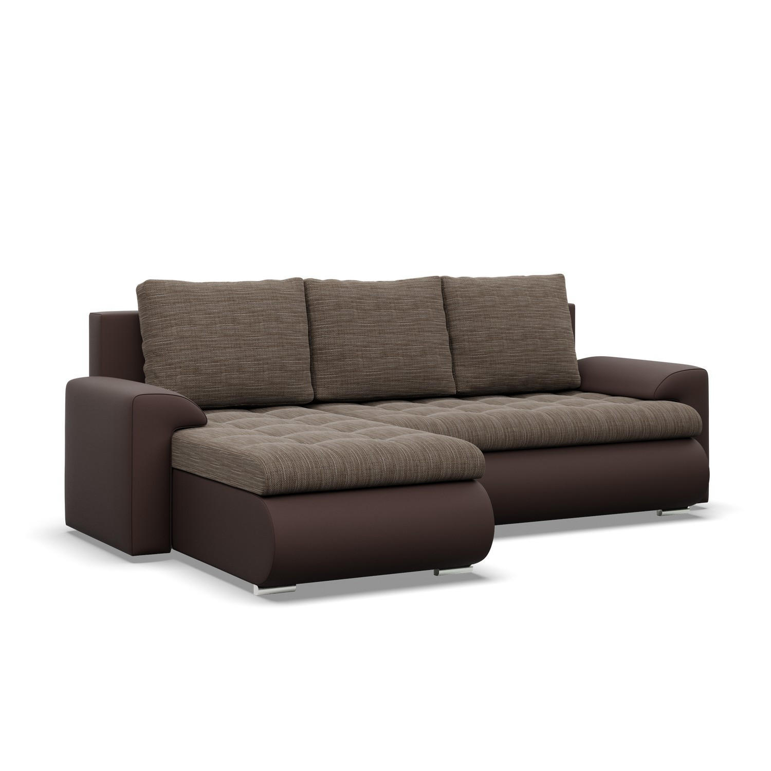 ECKSOFA LINKS MIT SCHLAFFUNKTION FORESTA, Braun + Braun - Braun, Textil (230/159cm) - Mebligo