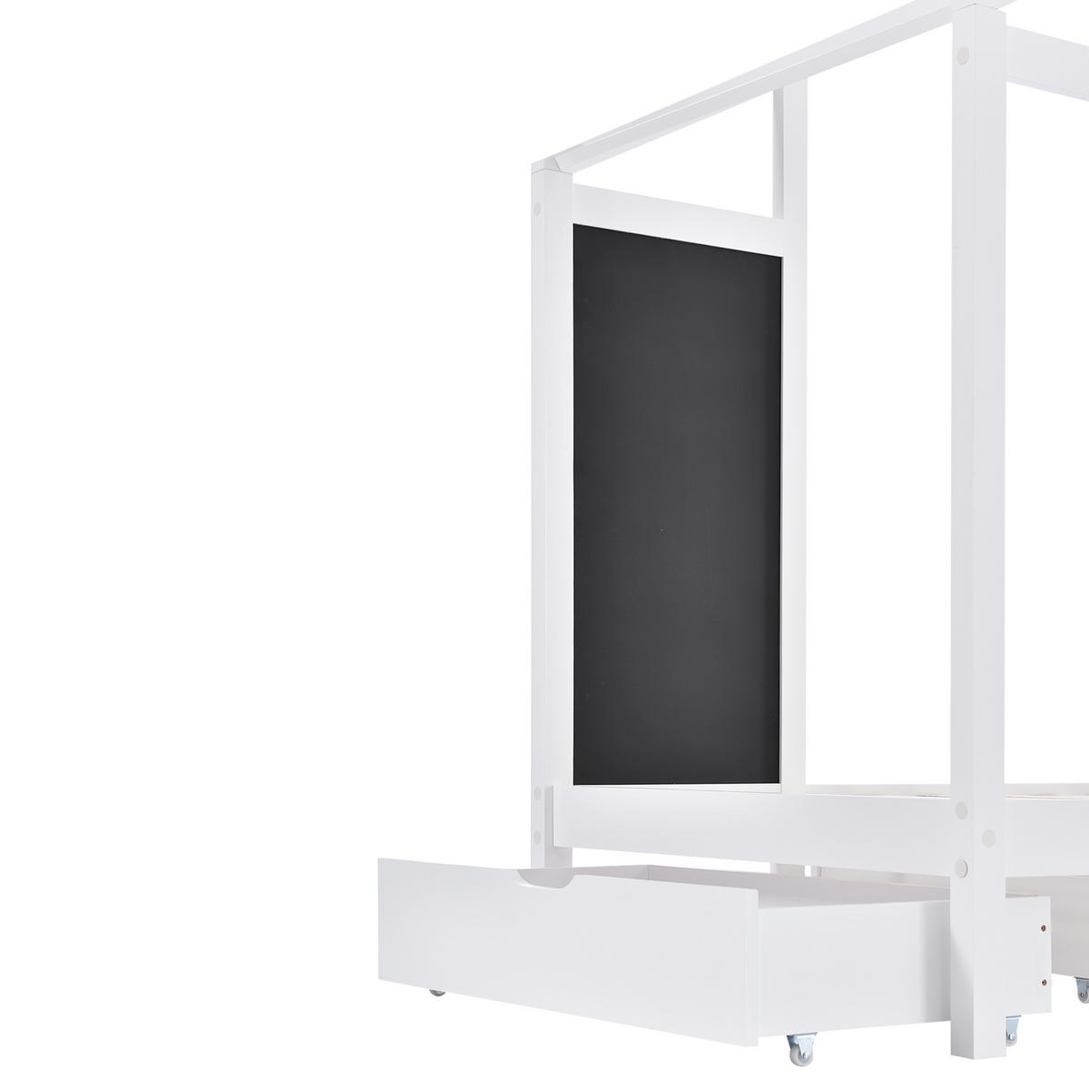 HAUSBETT 90x200 cm in Weiß Massivholz - Weiß, Holz (90/200cm) - Urban Meuble