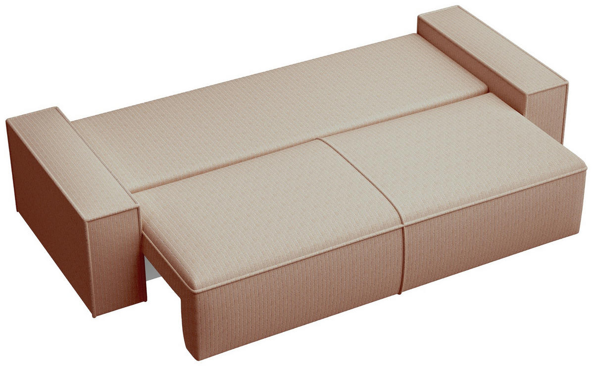 SOFA Farese Dunkelbeige mit Cordbezug - Beige, Textil (257/85/102cm) - Selsey