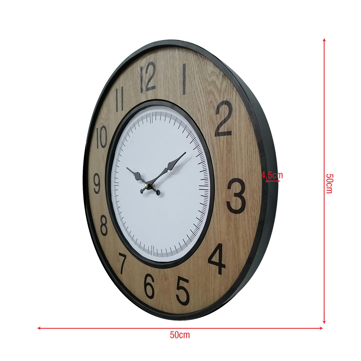 WANDUHR Weiß 5/50/50 cm - Weiß, Holzwerkstoff (5/50/50cm) - Mobili Rebecca