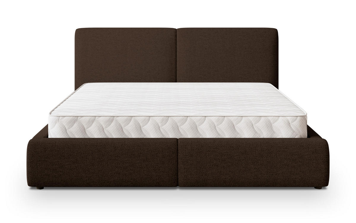 POLSTERBETT FELURO NV 200x200 cm mit Bettkästen - Braun - Braun, Holz/Textil - MASSENO