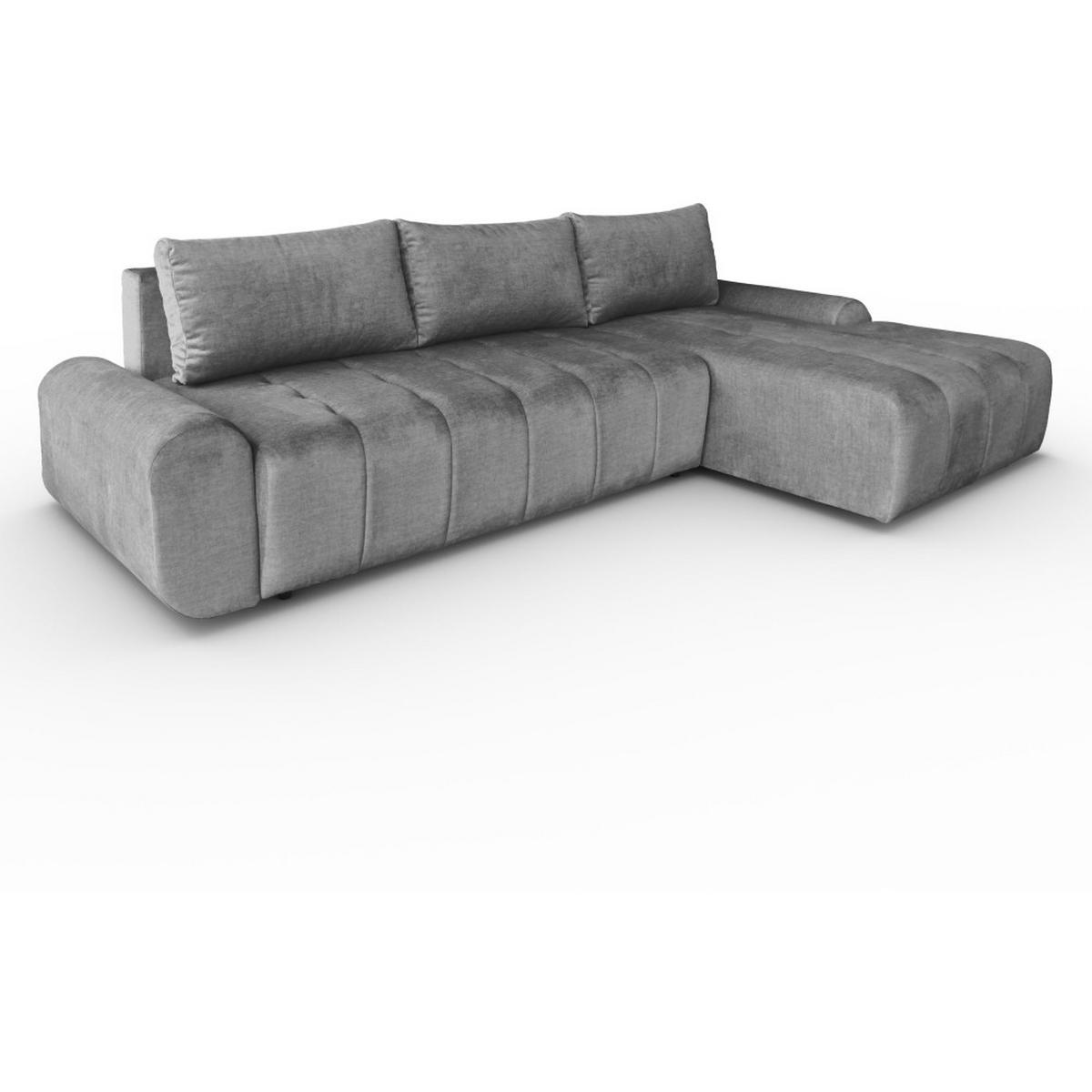 ECKSCHLAFSOFA Costa L Dunkelgrau rechts - Dunkelgrau/Schwarz, Kunststoff/Textil (290/169cm) - Beautysofa