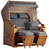 STRANDKORB Schleswig Pinie 2-Sitzer - Braun/Grau, Metall (120/160/80cm) - Mr. Deko