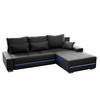 SOFA Davos mit Ottomane rechts dunkelgrau inkl LED - Dunkelgrau, Textil (260/180cm) - Juskys