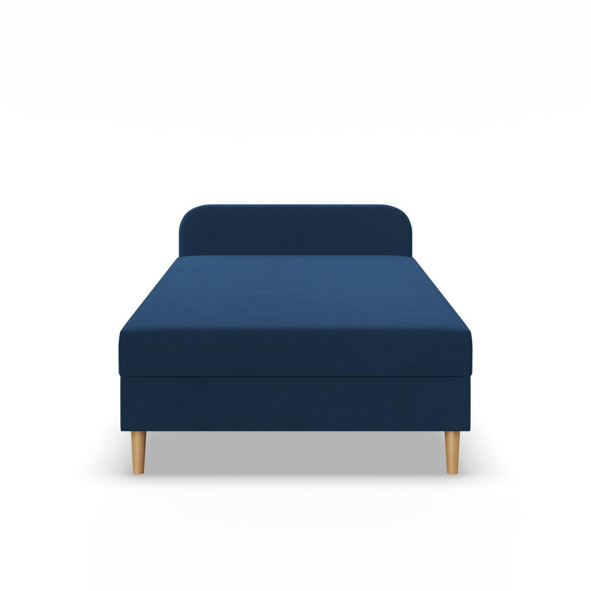 BOXBETT MIT KOPFTEIL 120x200 CASPE, Blau - Dunkelblau, Textil (120/200cm) - Mebligo