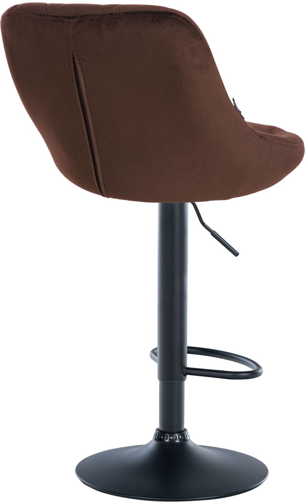 BARHOCKER 2er Set Samt braun - Schwarz/Braun, Textil/Metall (46/83/49cm) - CLP