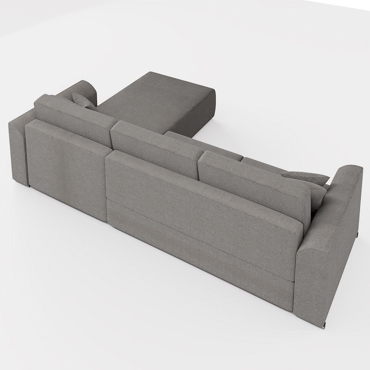 ECKSOFA LUMO L Rechts Hellblau Flechtwerk-Stoff mit Schlaffunktion und Bettkasten - Hellblau, Textil (293/195cm) - Barchello