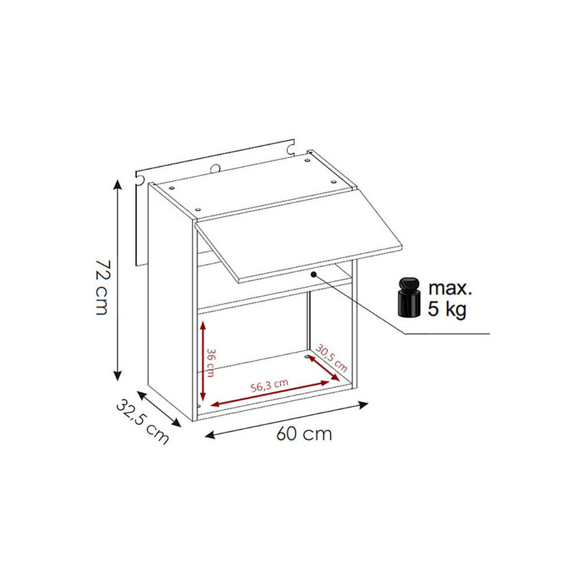 MIKROWELLENUMBAUSCHRANK Essen W2MK/60 Schwarz Hochglanz / Weiß Matt 60 / 32,5 / 72cm - Schwarz Hochglanz/Schwarz, Holz/Holzwerkstoff (60/32.5/72cm) - Feldmann-Wohnen