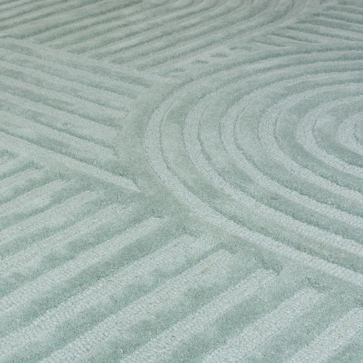 WOLLTEPPICH Pastell-Design, handgetuftet LEVEN BLAKE, Türkis 160x230 cm - Türkis, Textil (160/230cm) - KADIMA DESIGN