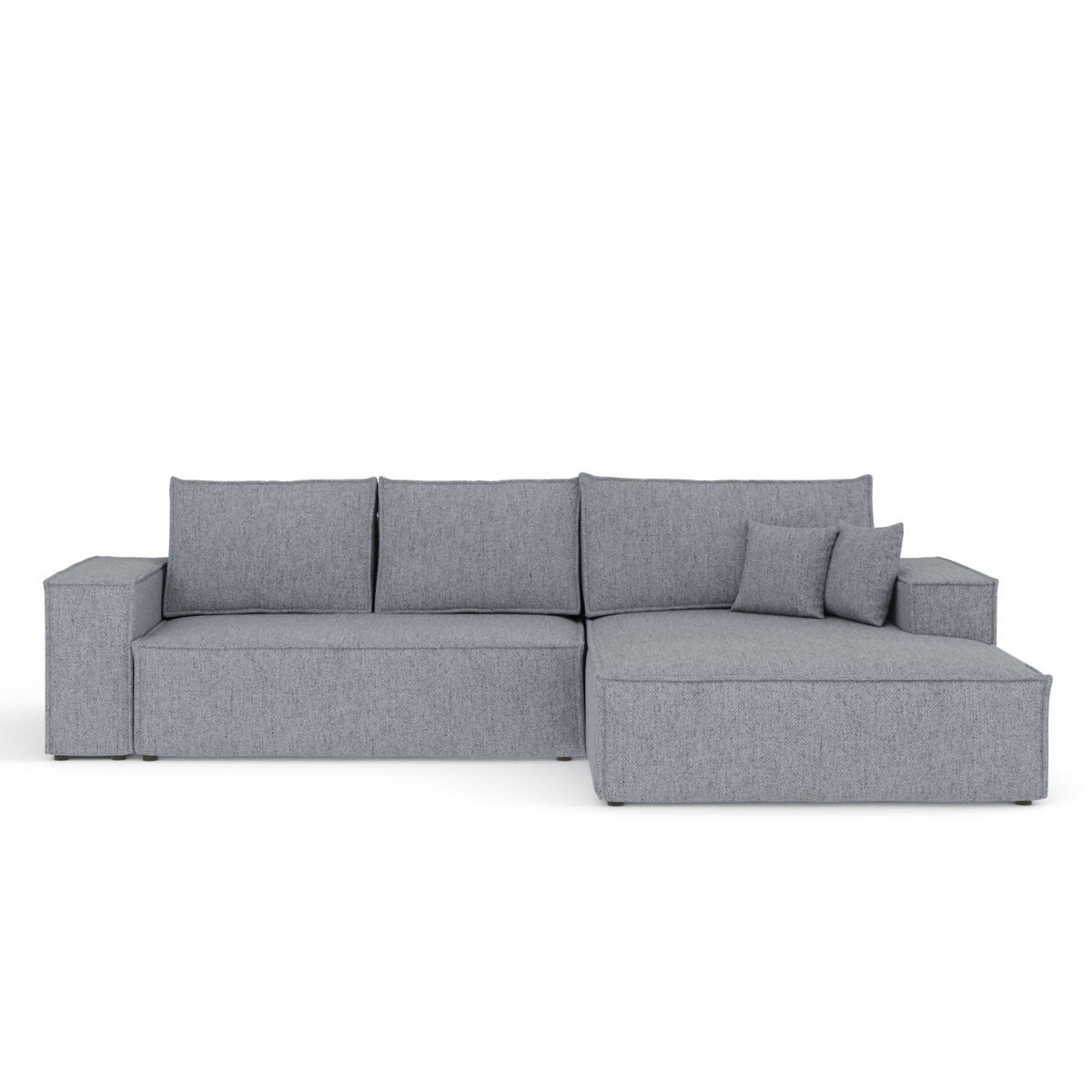 ECKSOFA TAURI mit Schlaffunktion Grau im Neve Stoff - Schwarz/Grau, Holz/Holzwerkstoff (294/185cm) - AltaBeds