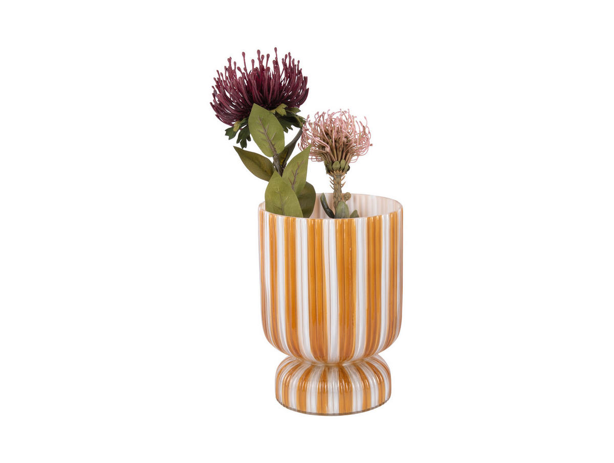 VASE Rayado Retro Medium - Gelb - 21,25 cm - Gelb, Glas (20.5/21cm) - Present Time
