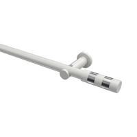 GARDINENSTANGEN-SET Platon Mavell 140 cm, 1-läufig (ohne Ringe), 20 mm Ø Weiß - Chromfarben/Weiß, Metall (140cm) - INTERDECO
