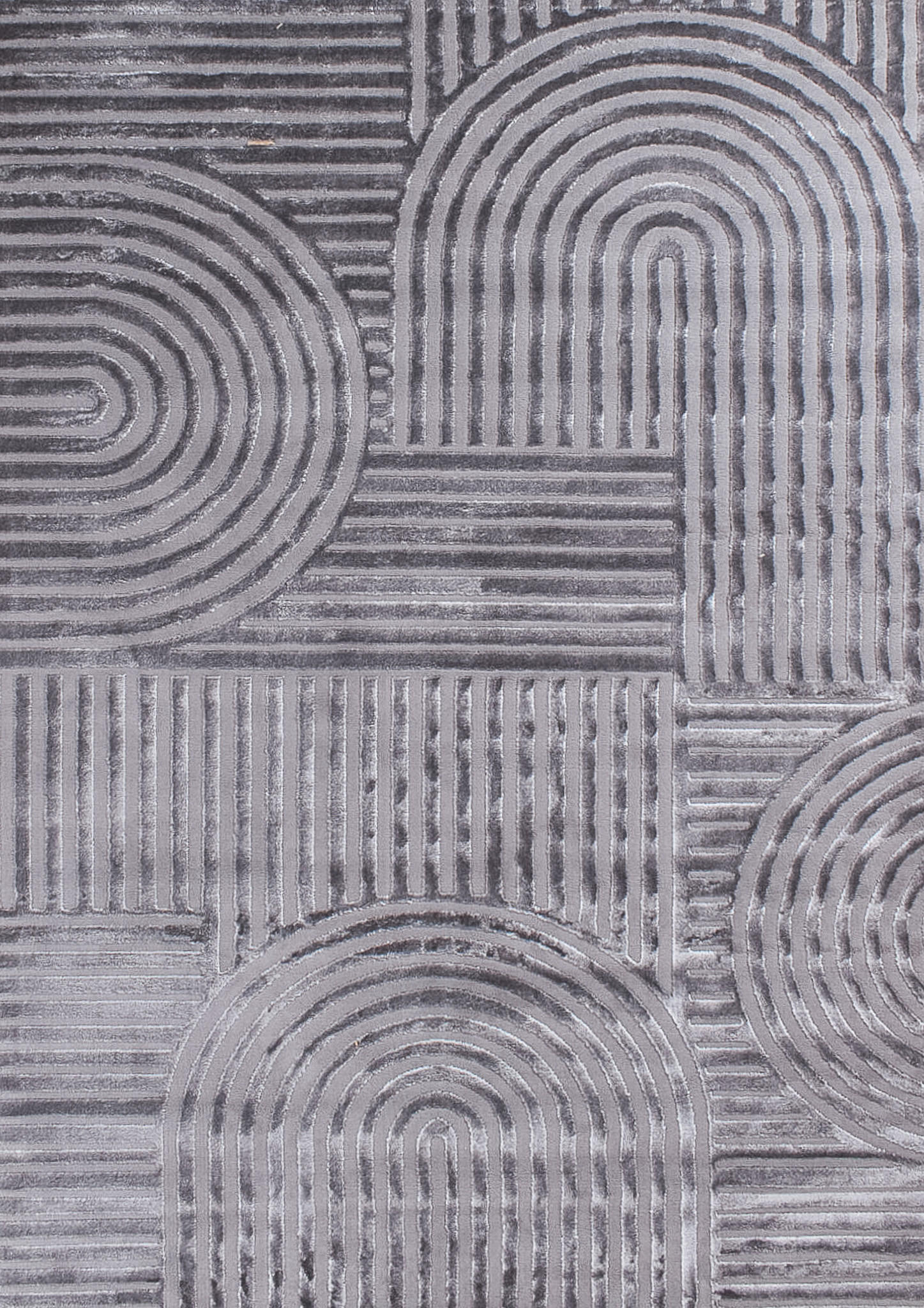 TEPPICH mit Bogenmuster in Grau Bianca 160x230 cm - Grau, Textil (160/230cm) - Nazar Rugs