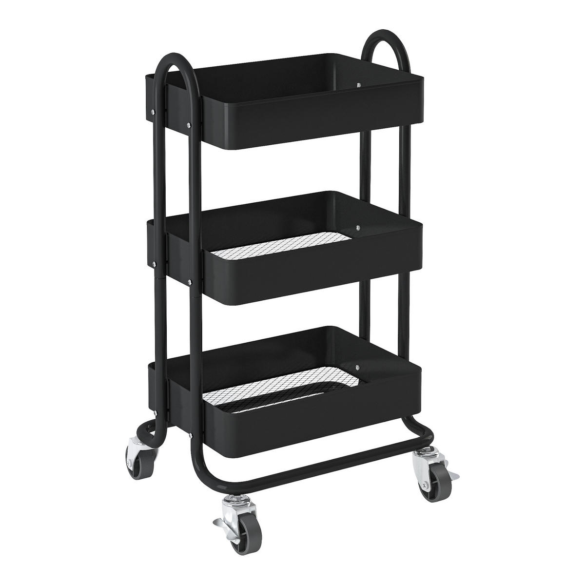SERVIERWAGEN Pyhäntä - Schwarz, Metall (46/78.5/35cm) - [en.casa]