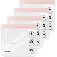 KULTURBEUTEL 4-teiliges Set 20 cm transparent - Transparent, Kunststoff (20/1/20cm)