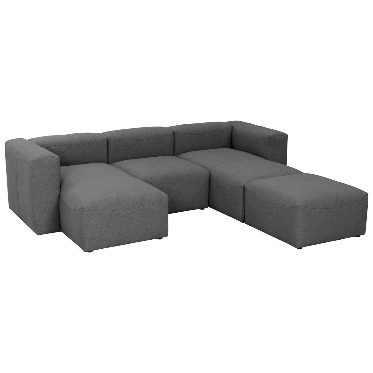 WOHNLANDSCHAFT 2 Kattrina Flachgewebe anthrazit - Anthrazit, Kunststoff (275/73/235cm) - 58aufmkessel