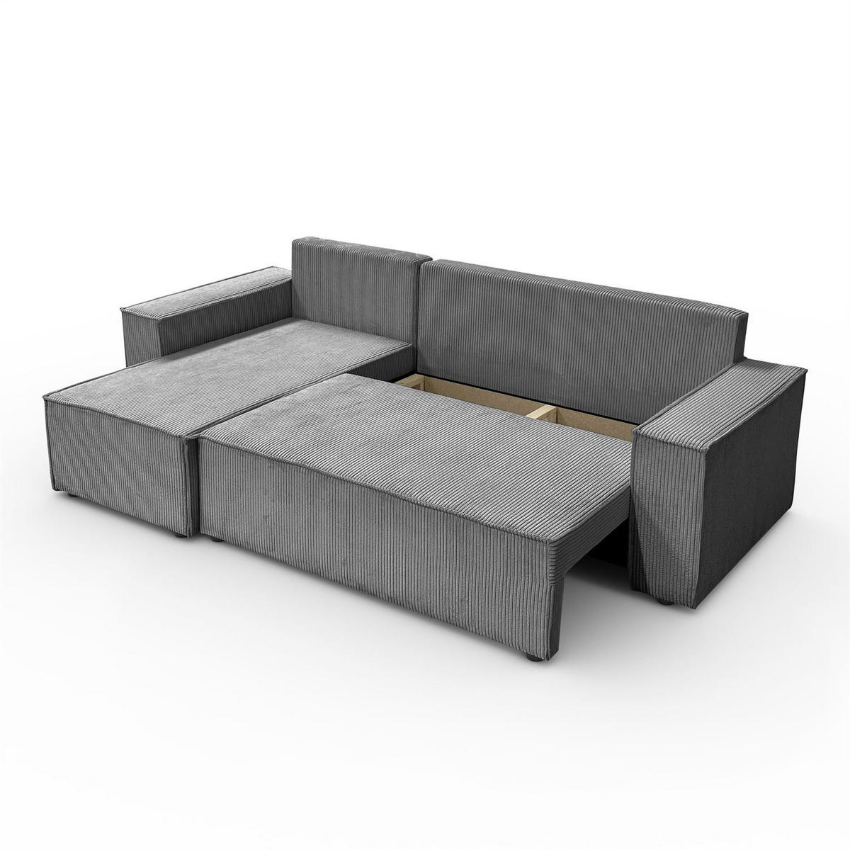 GEPOLSTERTES Ecksofa CARLOS L, Poso 60 - Grau, Textil (247/143cm) - Lookway