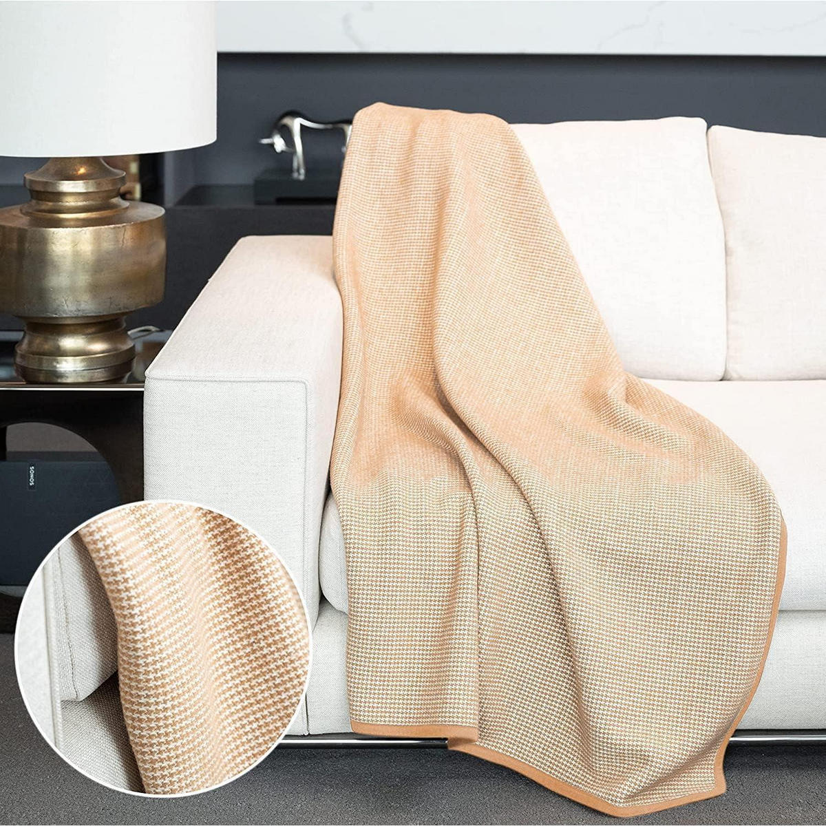 WOLLDECKE Merino 160 x 200 cm Warmes Gelb - Multicolor, Textil (150/200cm)