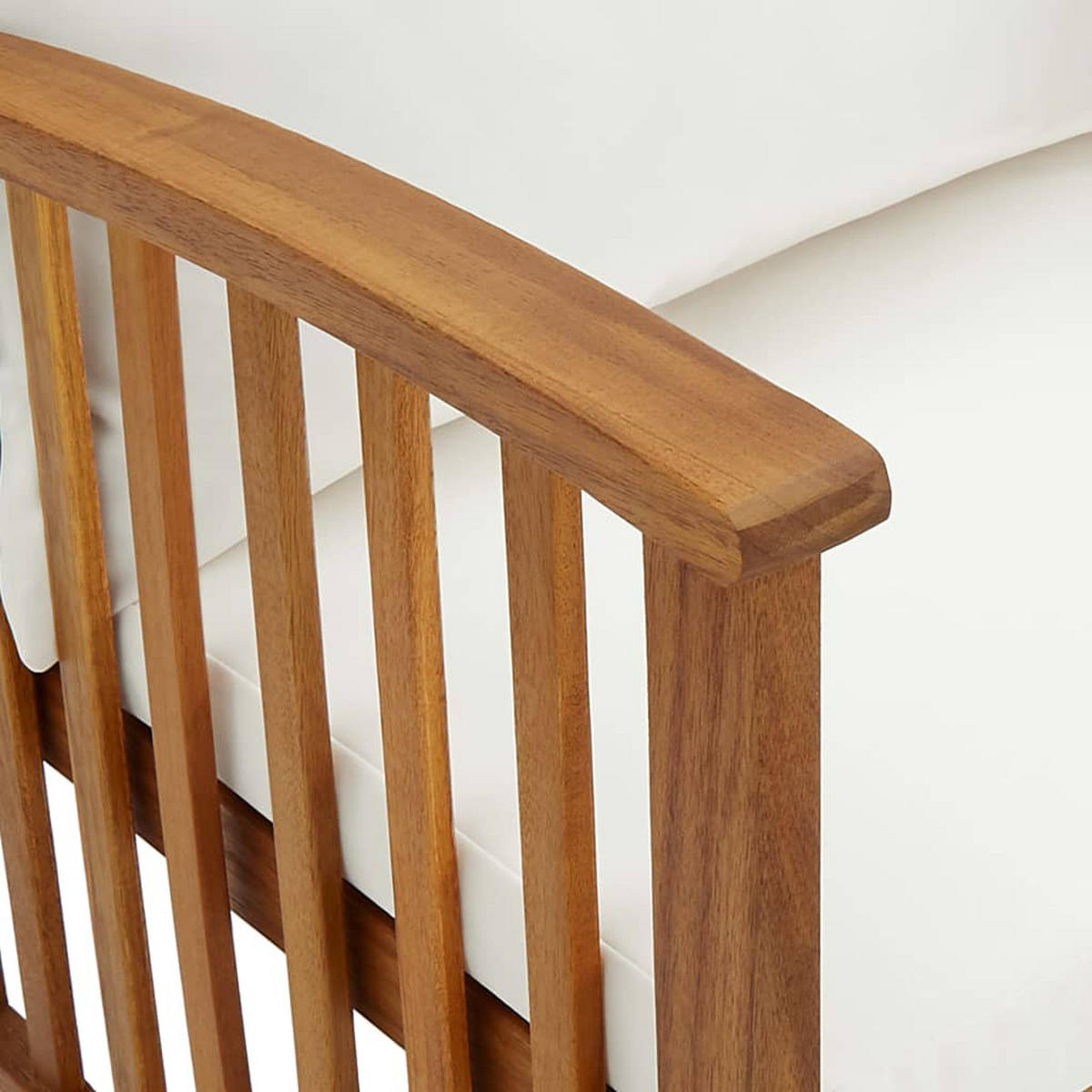 GARTENBANK Mit Kissen 119 Cm Massivholz Akazie - Weiß, Holz (67/83/67cm) - vidaXL