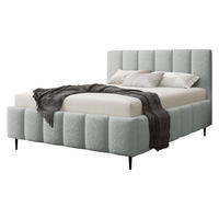 POLSTERBETT Lunaro Leg - Hellgrau/Schwarz, Holz/Textil (140/200cm) - MIRJAN24