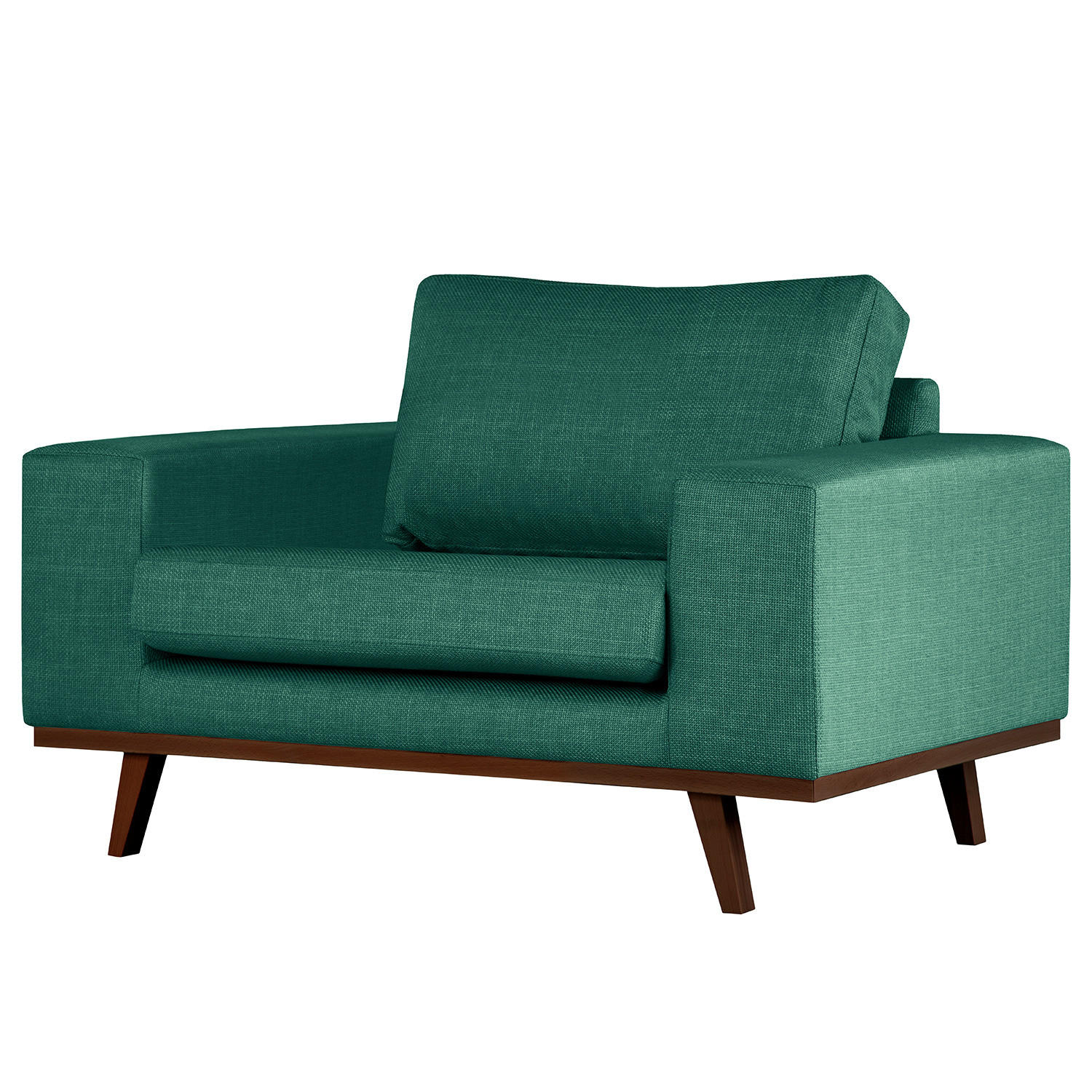 SESSEL - Dunkelgrün/Buchefarben, Textil (122/81/88cm) - home24