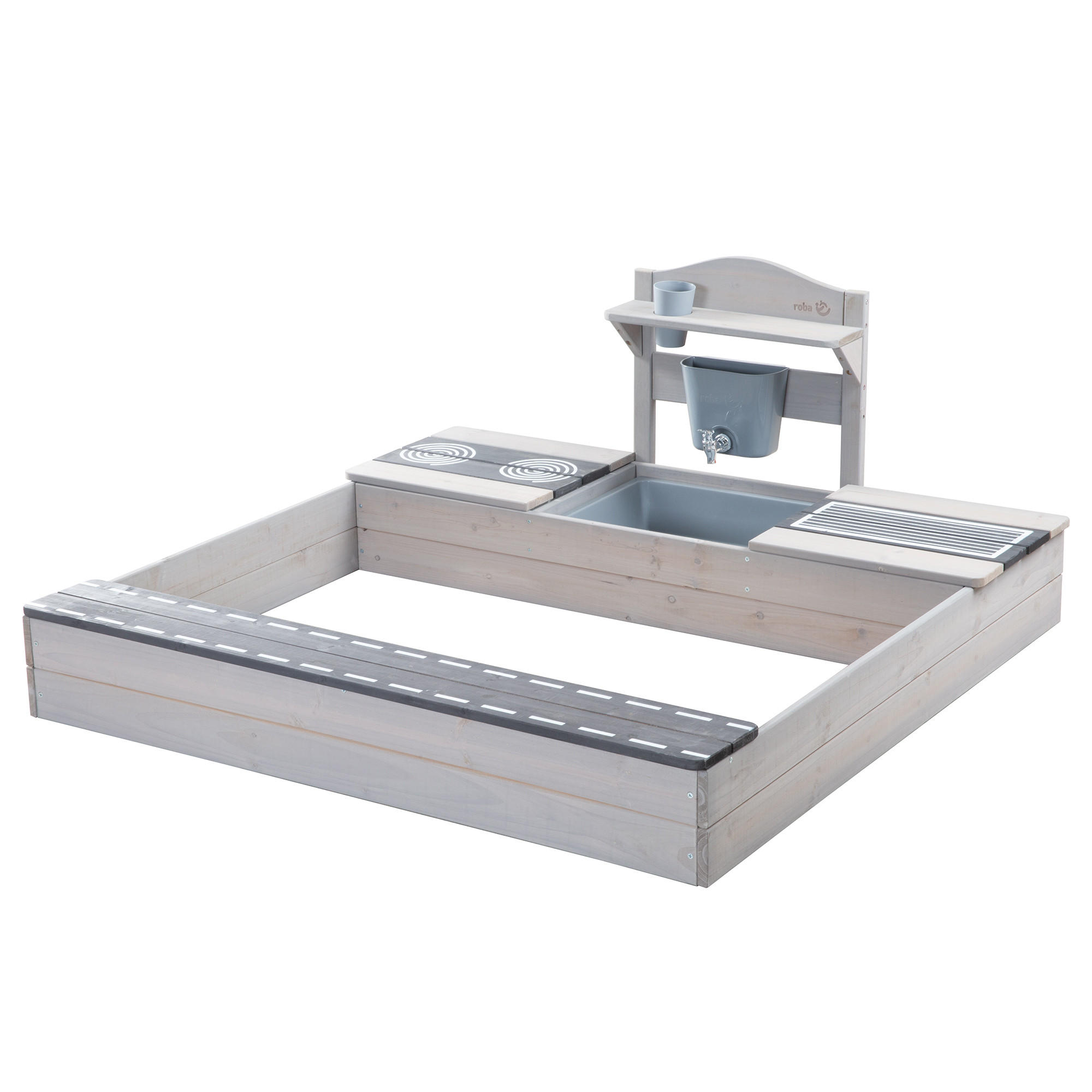 SANDKASTEN STRASSE grau - Grau, Holz (118/117/54cm) - Roba