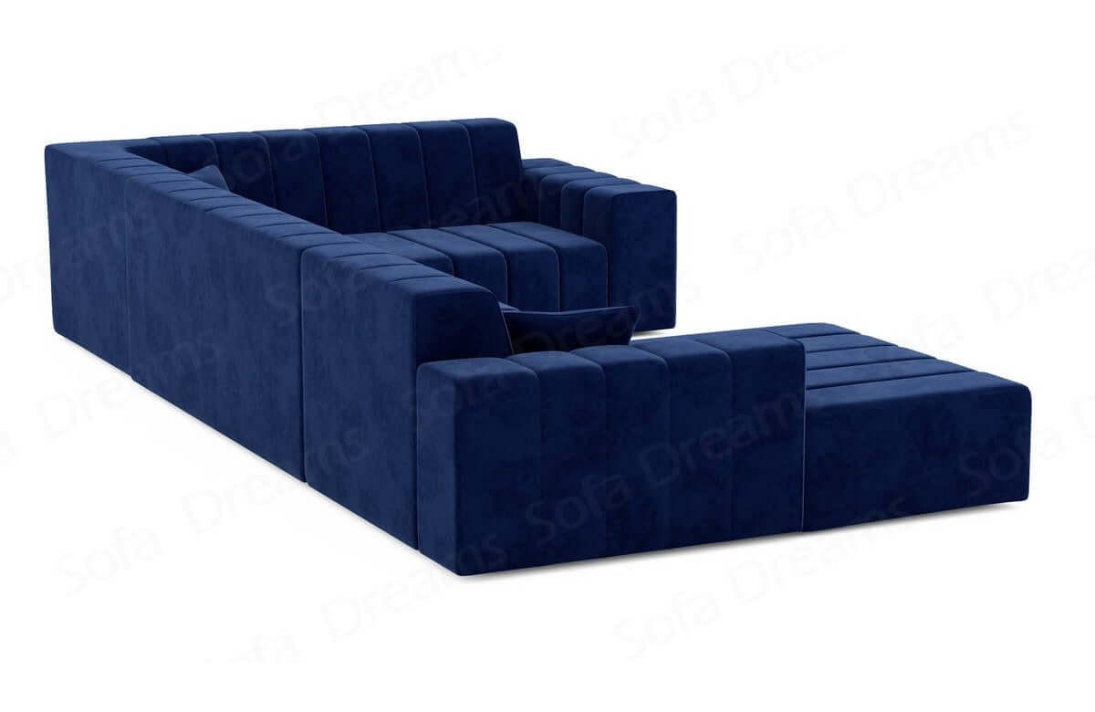 WOHNLANDSCHAFT Astra Dunkelblau Samtstoff - Dunkelblau, Kunststoff (326/73/186cm)