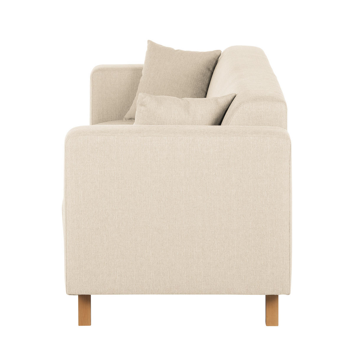 3-SITZER SOFA - Webstoff - Creme, Textil (217/76/80cm) - home24