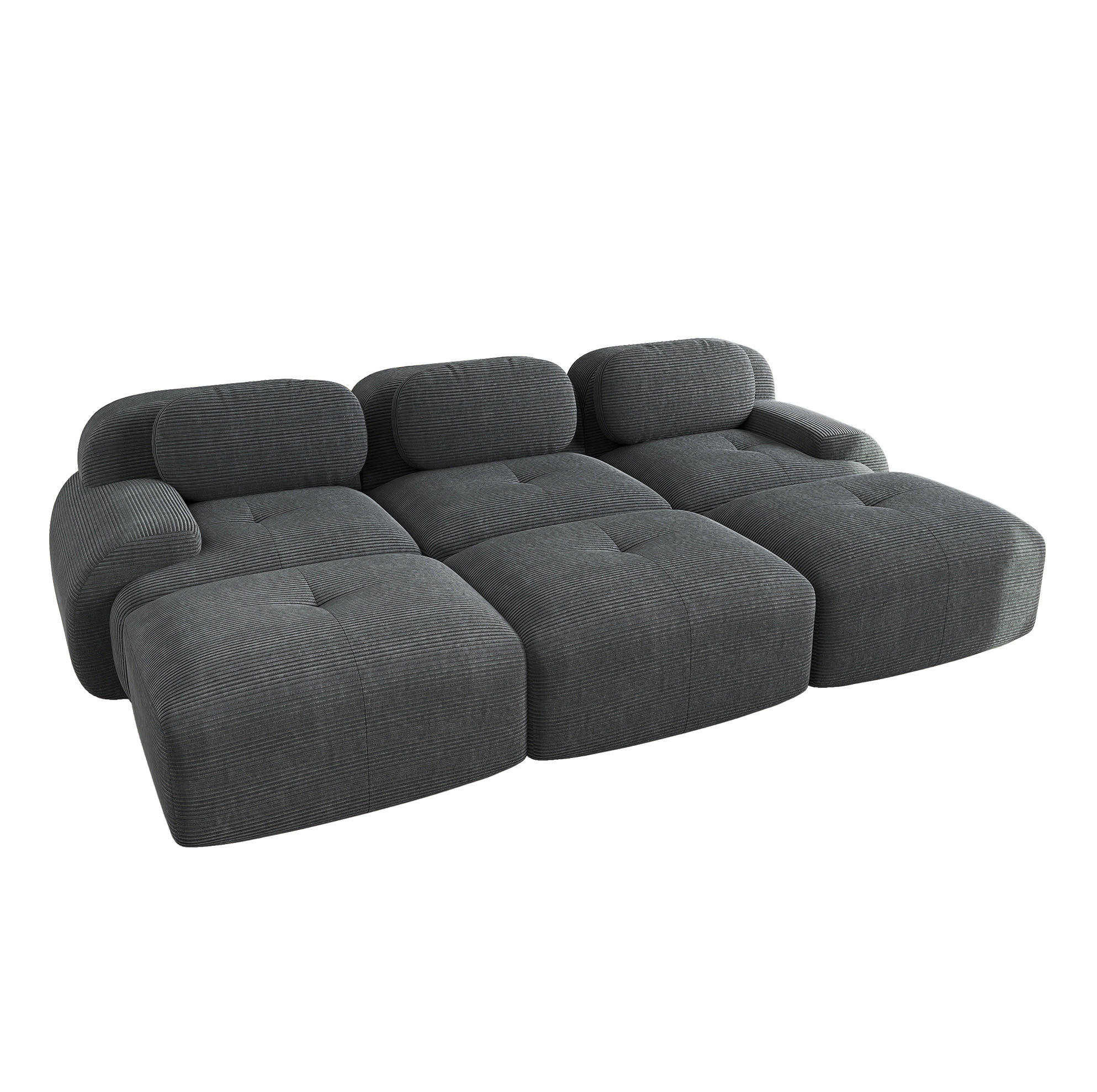 Flora Grace Sofa Grau 178x70x298 cm
