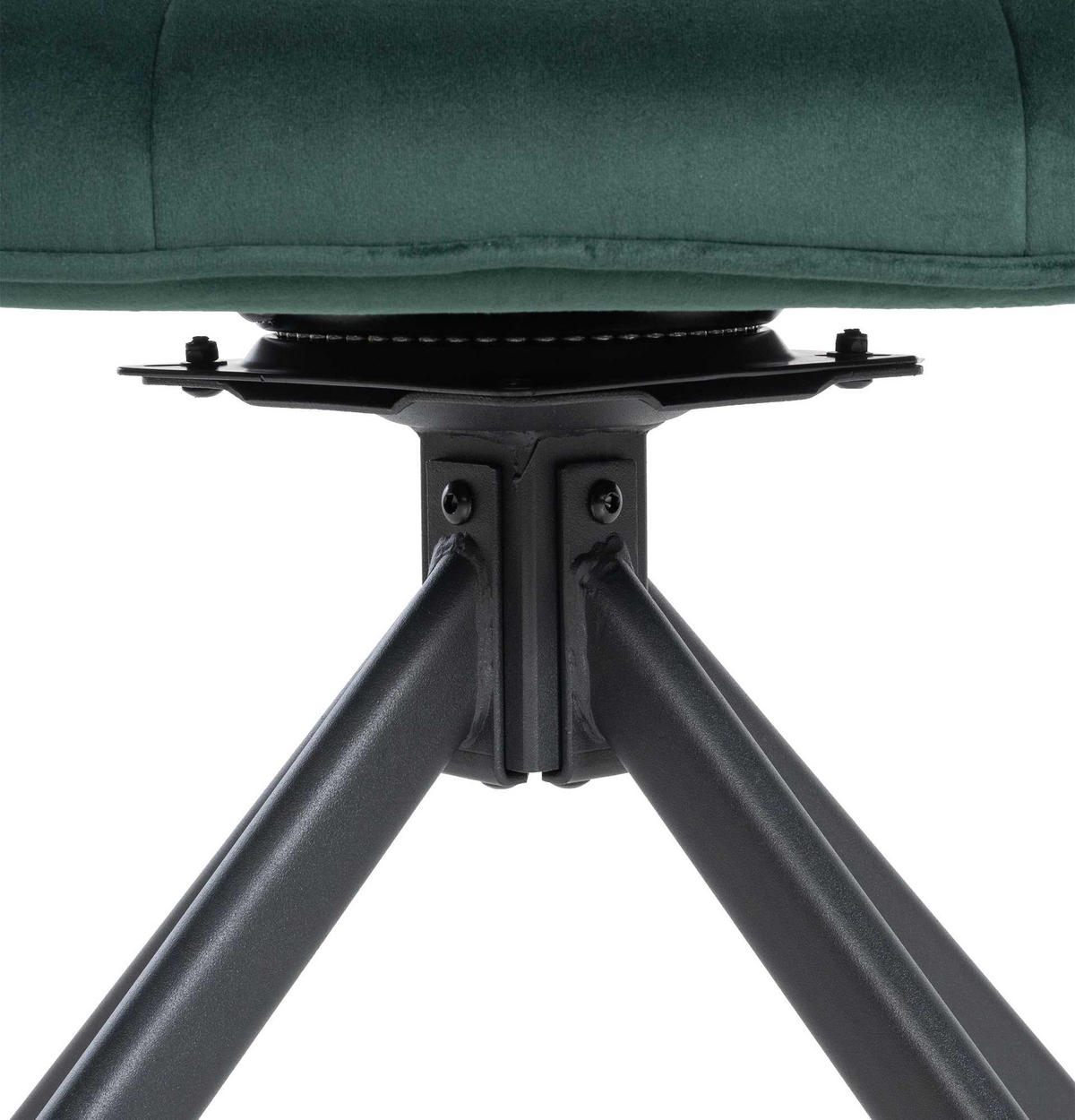STUHL Samt grün - Schwarz/Grün, Textil/Metall (65/78/59cm) - CLP