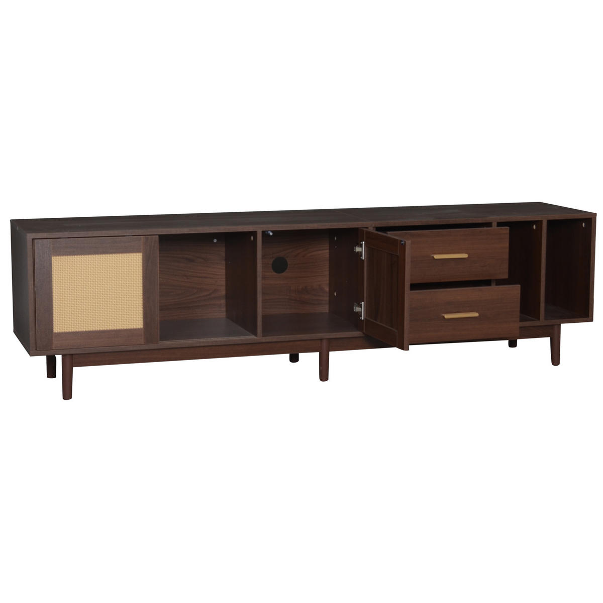 TV-ELEMENT mit Schiebetüren 190 x 40 x 52 cm MDF Braun - Braun, Holzwerkstoff (40/52/190cm) - Beauniv