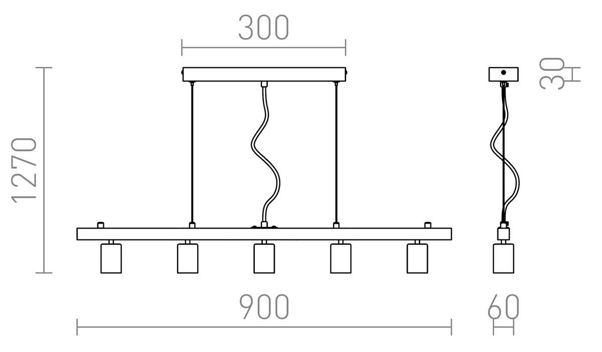 LEUCHTE RALLONG V Chrom 75 W - Chromfarben, Metall (30/30/20cm) - Rendl