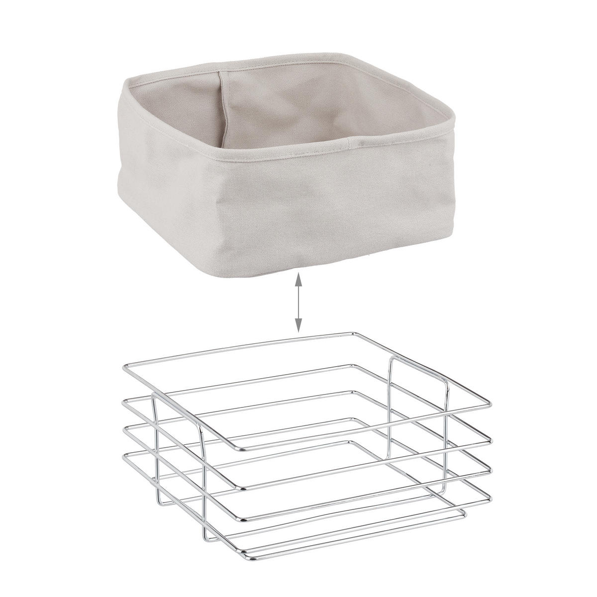 BROTKORB - Grau, Textil/Metall (23/10.5/23cm) - Relaxdays