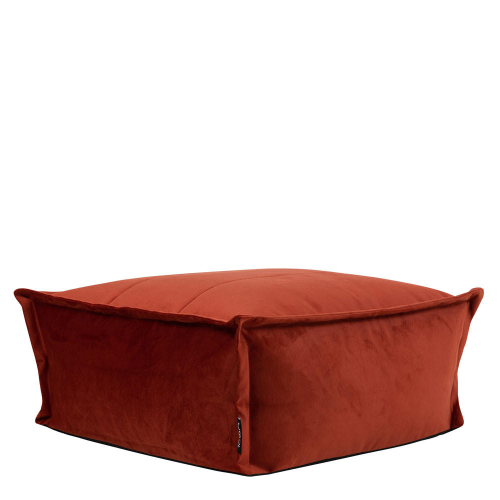SITZPOUF Samt Terrakotta - Terra cotta, Textil (71/71cm)