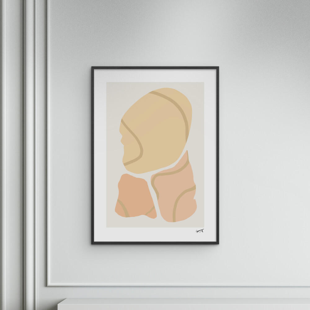 POSTER mit Rahmen N. Atelier - Trois Morceaux - Schwarz/Naturfarben, Holz/Papier (70/100cm) - Poster&Frame