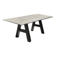 ESSTISCH ausziehbar Elia 9 160 x 90 x 75 Esszimmertisch Schwarzstahl/Keramik Hell - Hellgrau, Holz (160/90/75cm) - 58aufmkessel